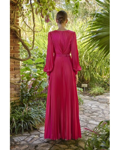 VESTIDO LARGO PLISADO CARLA RUIZ(artículo sin cambio ni devolución)