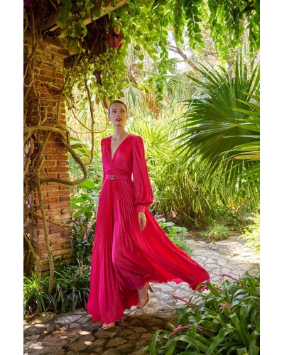 VESTIDO LARGO PLISADO CARLA RUIZ(artículo sin cambio ni devolución)