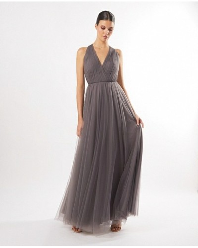 VESTIDO LARGO TUL ROSA CARLA RUIZ