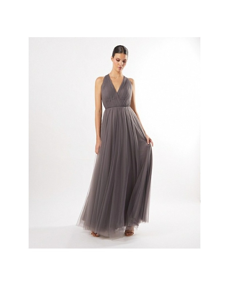 VESTIDO LARGO TUL ROSA CARLA RUIZ