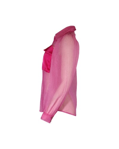 CAMISA SEMITRANSPARENTE MANGA ABALONADA SAHOCO