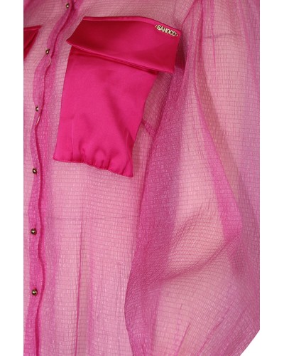 CAMISA SEMITRANSPARENTE MANGA ABALONADA SAHOCO