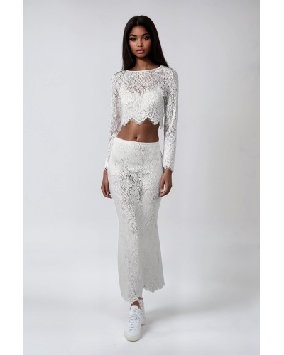 CONJUNTO SAHOCO ENCAJE BLANCO