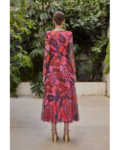 VESTIDO MIDI ESTAMPADO CARLA RUIZ